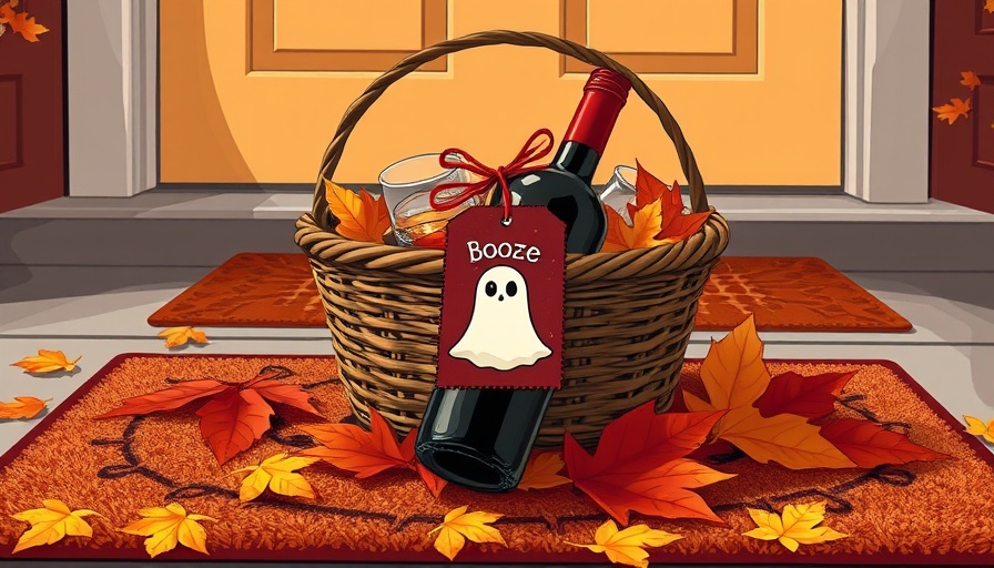 Halloween fun with Boo Baskets for kids and Booze Baskets adults on doorstep.
