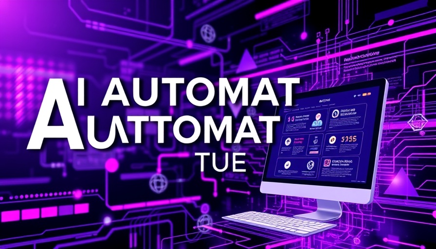 AI-powered automation tools display with vibrant design.