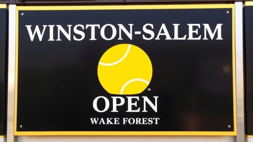 Elegant signage for Winston-Salem Open, a premier tennis tournament VIP experience.