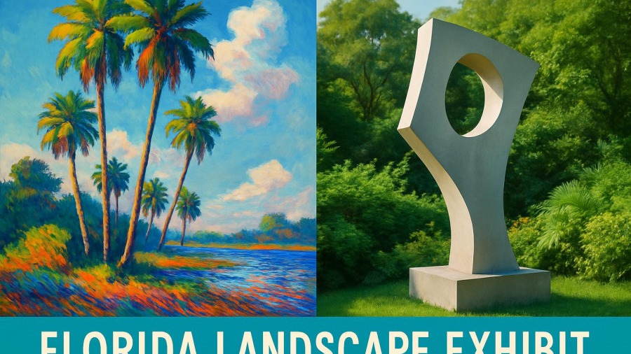 Artistic poster for South Florida cultural events featuring vibrant Florida landscape art.