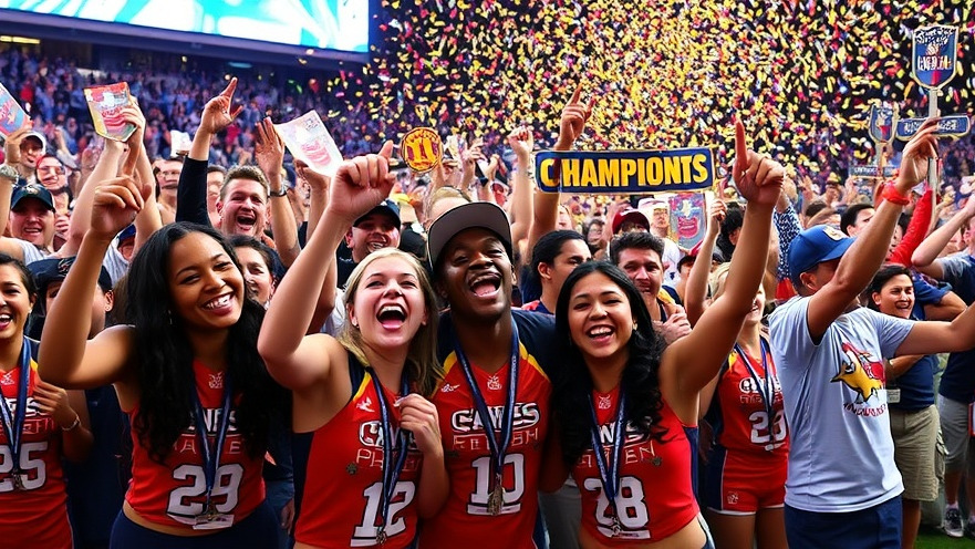 Celebration at NFL Flag Championships with Texas Fury Texans and Jaguars Elite youth teams.
