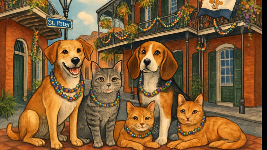 New Orleans pets highlighting animal welfare leadership in community engagement.