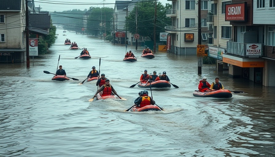 Floodplain Awareness Texas: Rescue efforts in a flooded street