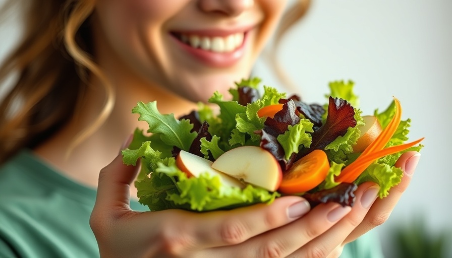 Healthy salad held by woman, focusing on fiber vs low FODMAP for SIBO.
