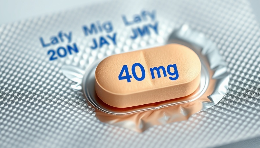 Close-up view of 40 mg statin tablet in blister pack, showing benefits and risks.