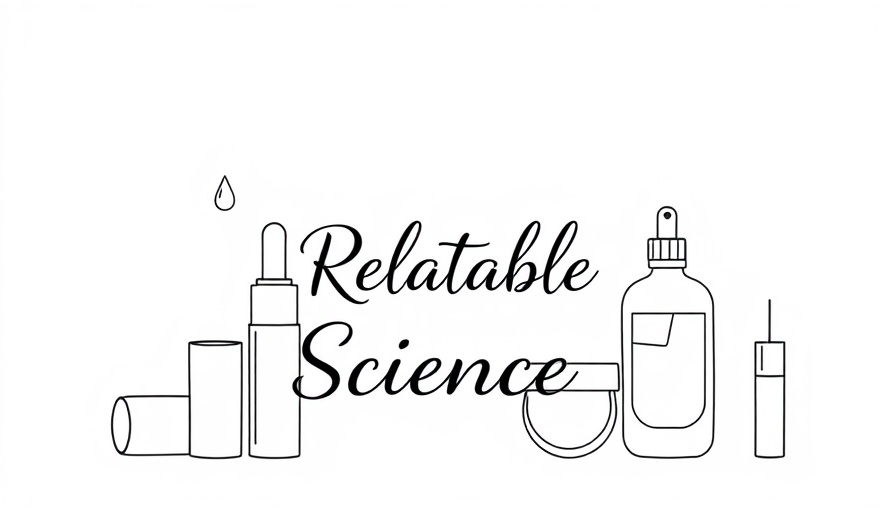 Illustration with cosmetics and 'Relatable Science' text.