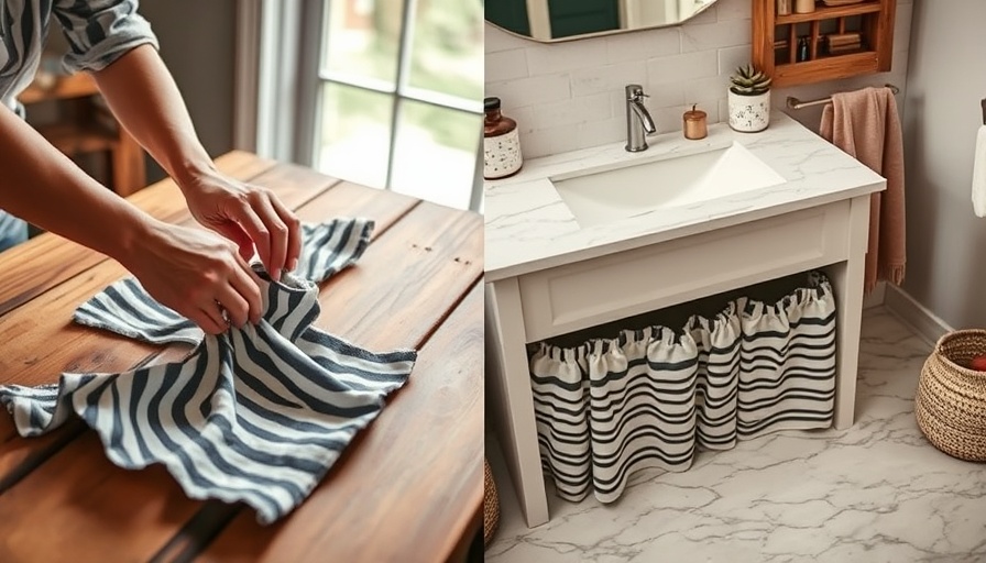 DIY sink skirt hack process and final installation