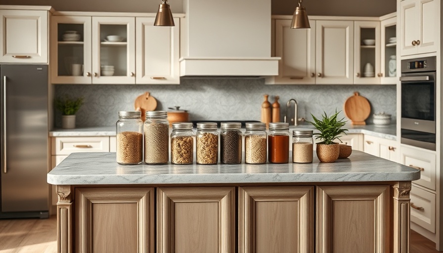 Modern kitchen organization ideas featuring neatly organized storage jars.