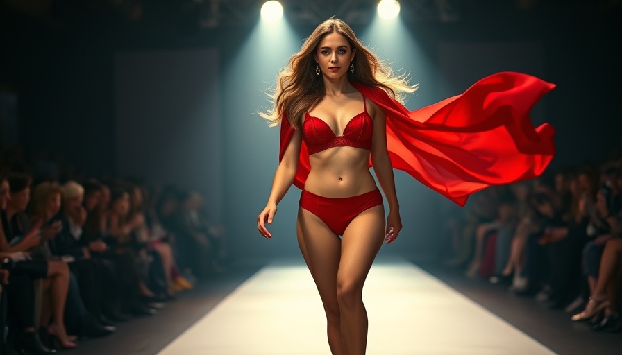Model in red lingerie on runway at Victoria’s Secret fashion show comeback.