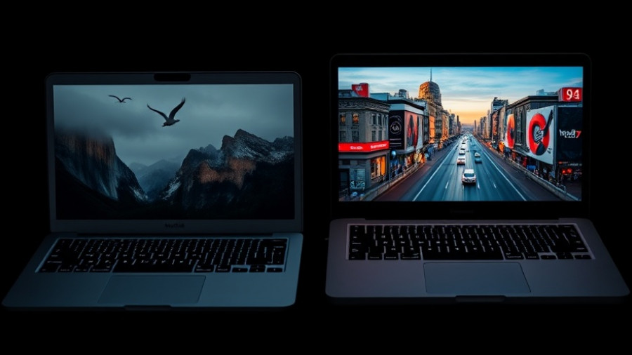 M3 MacBook Air vs M5 MacBook Pro comparison image.