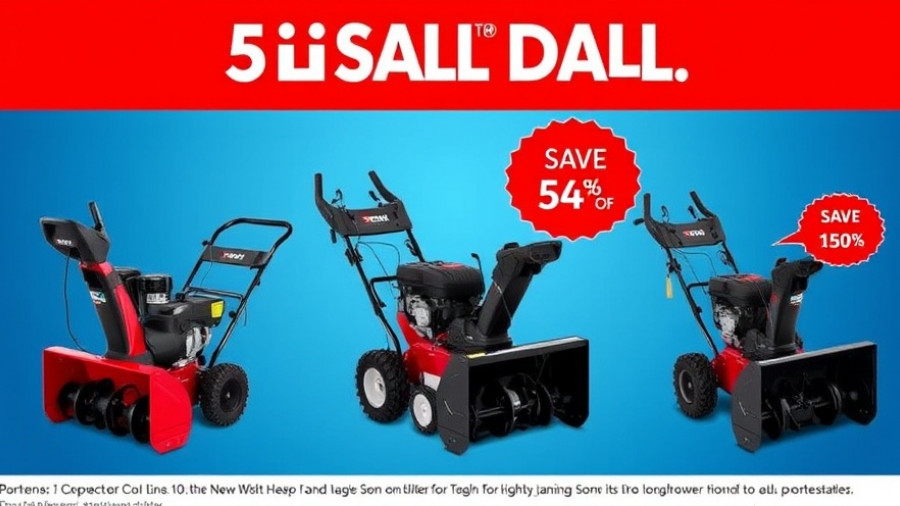 Toro Snow Blowers Discount promotion alert on blue background.