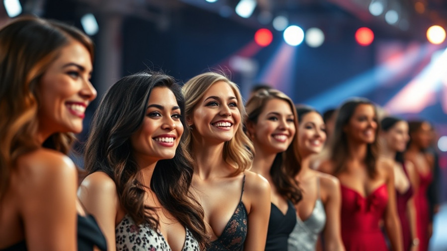 Fashionable women at a runway event showcasing L’Oréal beauty market growth.