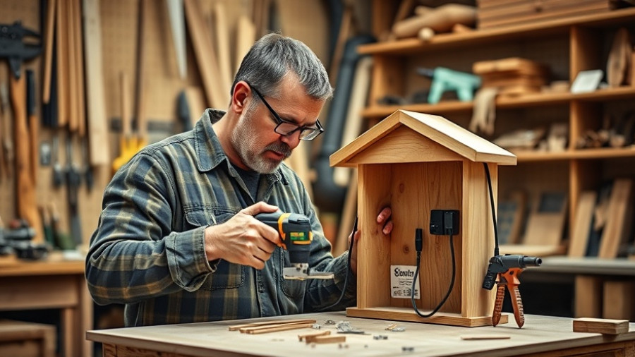 DIY Home Charging Station construction in a workshop setting.