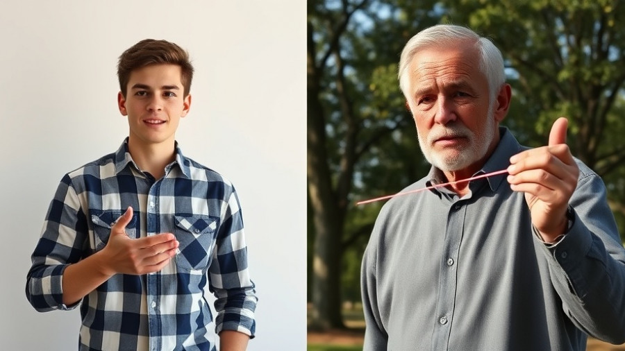 Two men, one explaining and one reusing a zip tie, in split image.