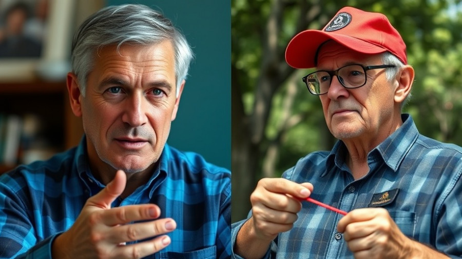 Split image with a focus on reuse zip ties by two different men.