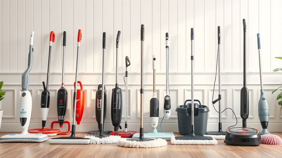 Best Mops 2025: Variety of cleaning mops on display.