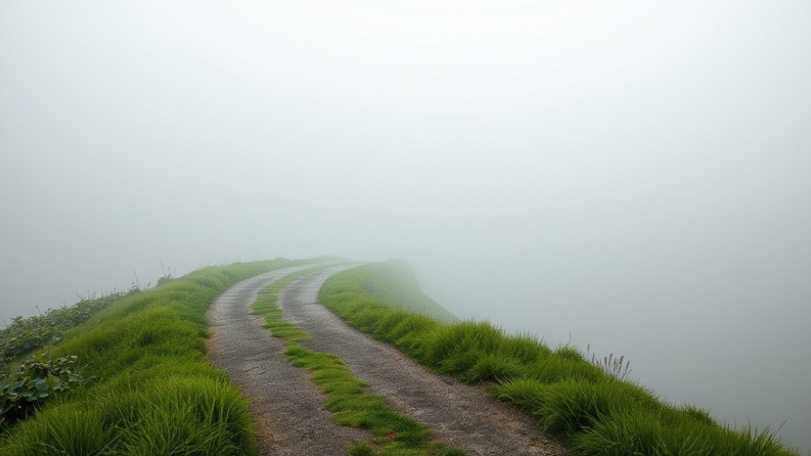 Misty path in foggy landscape symbolizing doubt in decision-making