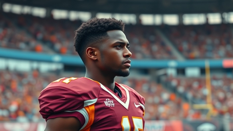 Focused football player stands on the field, Super Bowl contenders losses context.