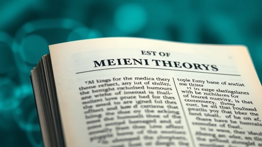 Academic article detailing ancient medical humors over abstract background.