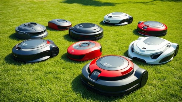 Best Robot Lawn Mowers displayed on green grass.