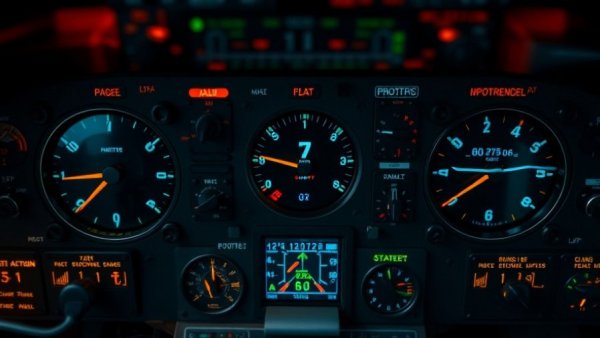 Detailed cockpit instrument panel with labeled indicators in an aerial firefighting accident investigation.