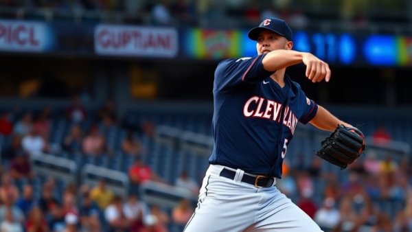 Cleveland Guardians pitcher in action during a game.