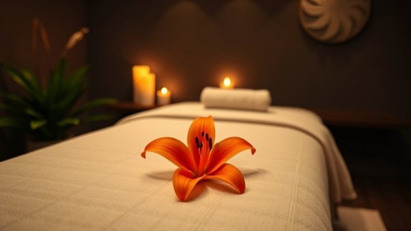 Serenity by the Sea Spa therapy room with relaxing ambiance.