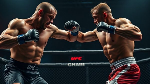 UFC 322 results and analysis: Fighters exchanging powerful punches in the octagon.