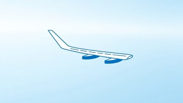 Stylized airplane wing logo with clouds, learn to fly concept.
