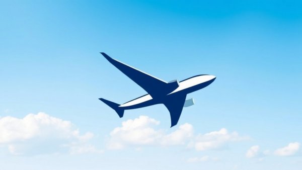 Minimalist airplane wing logo, learn to fly, clear sky background