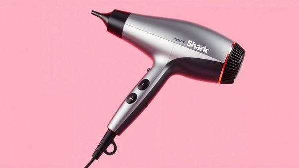 Shark SpeedStyle Hair Dryer and styling tool on pink background, showcasing sleek design.