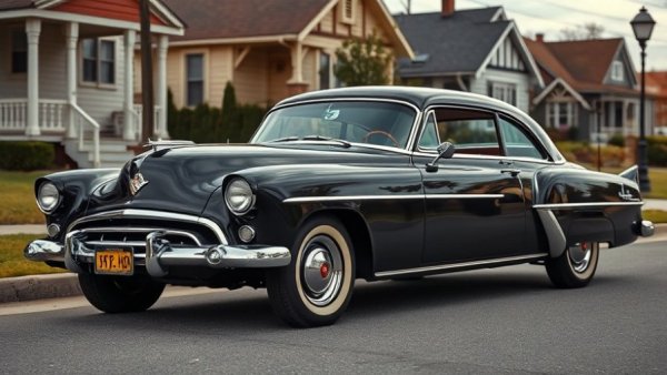 Classic vintage car parked in suburb, timeless charm. How long should you keep your car?