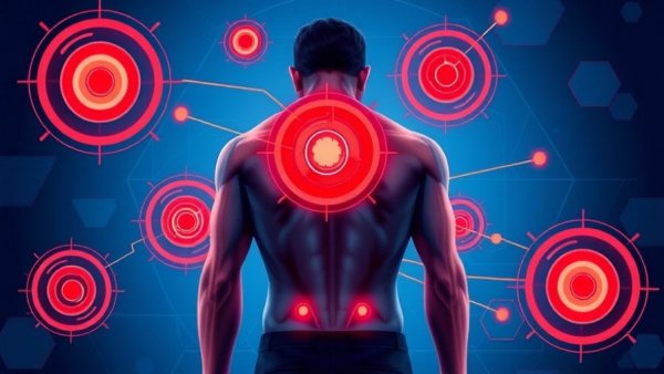 Abstract illustration of chronic pain management with back pain visual.