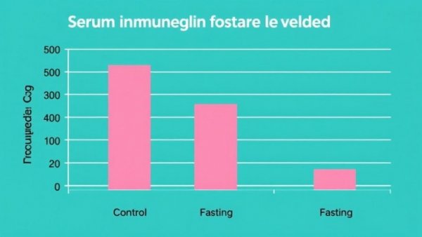 Bar chart showing effects of fasting on serum immunoglobulins.