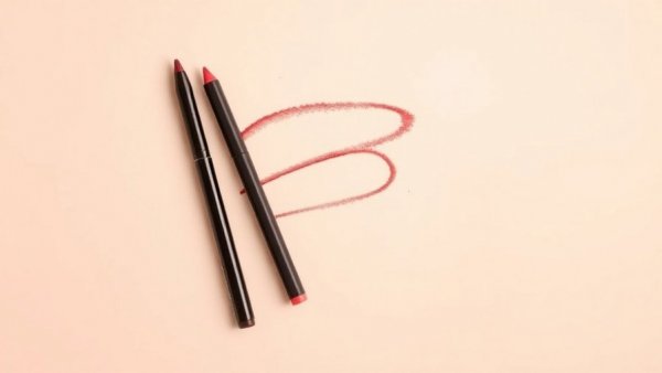 Chic display of best lip liner stains against a beige background.