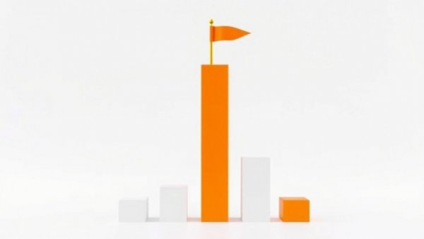 3D bar chart with orange flag symbolizing international tax competitiveness.