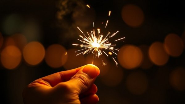 Magical sparkler sparks, illustrating how to manifest what you want.