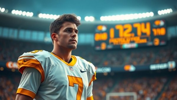 Focused football player on field amid DK Metcalf suspension news.