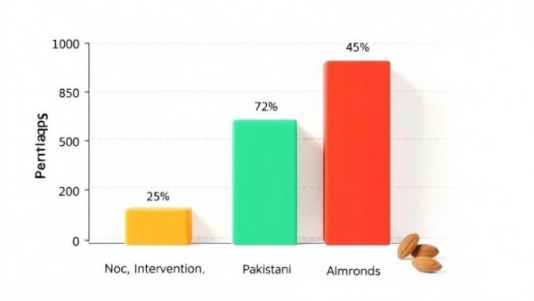 Graph showing LDL-C changes for Pakistani and American almonds.