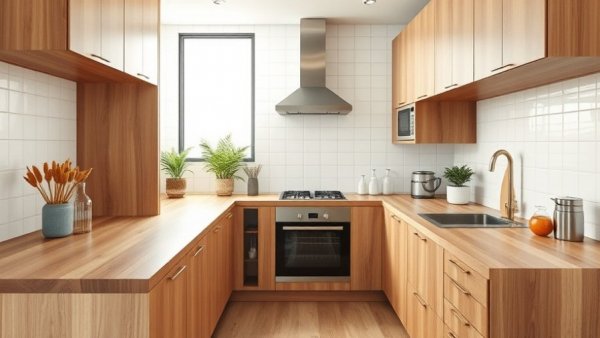 Essential Kitchen Products for 2026: Modern, minimalist design with wooden countertops and contemporary appliances.