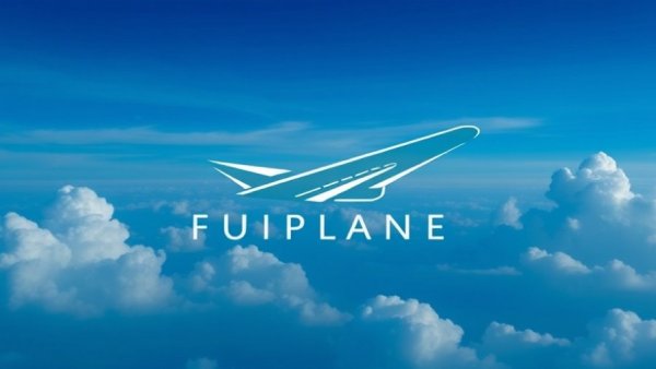 Airplane logo against a blue sky for learn to fly branding.