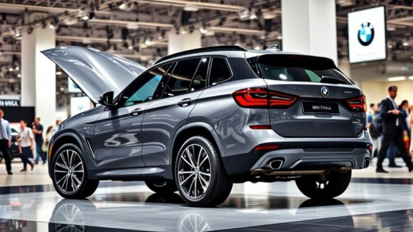 Modern BMW SUV on display, related to BMW steering wheel recall.