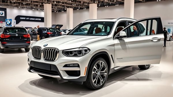 BMW X3 on display at an exhibition. BMW steering wheel recall.
