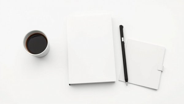 Minimalistic book cover with coffee and glasses.