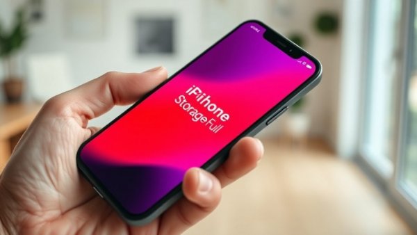 Smartphone storage full notification, highlighting phone lifespan challenges.