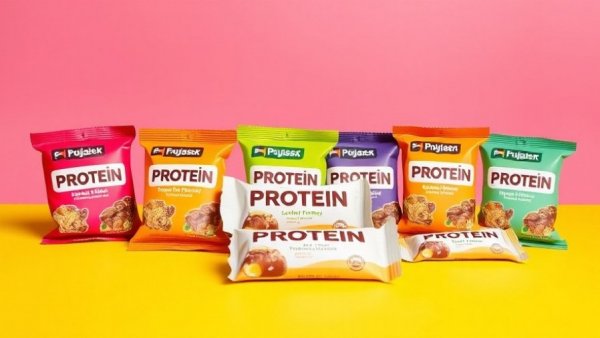 Vibrant display of best protein bars with gradient background.