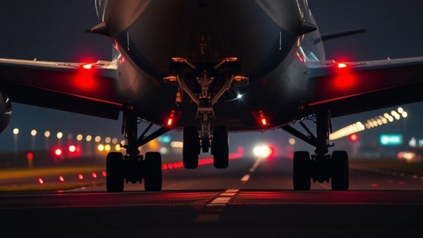 LATAM 767 hard landing in Atlanta, gear close-up at night.