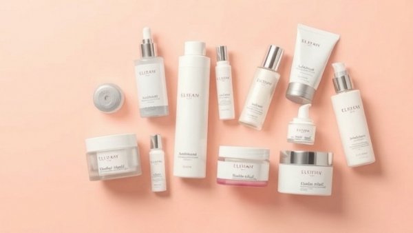 Assorted moisturizers for tretinoin against peach background.