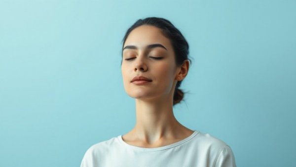 Serene woman practicing meditation techniques.