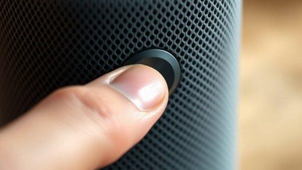 Smart home device with privacy control feature being used.